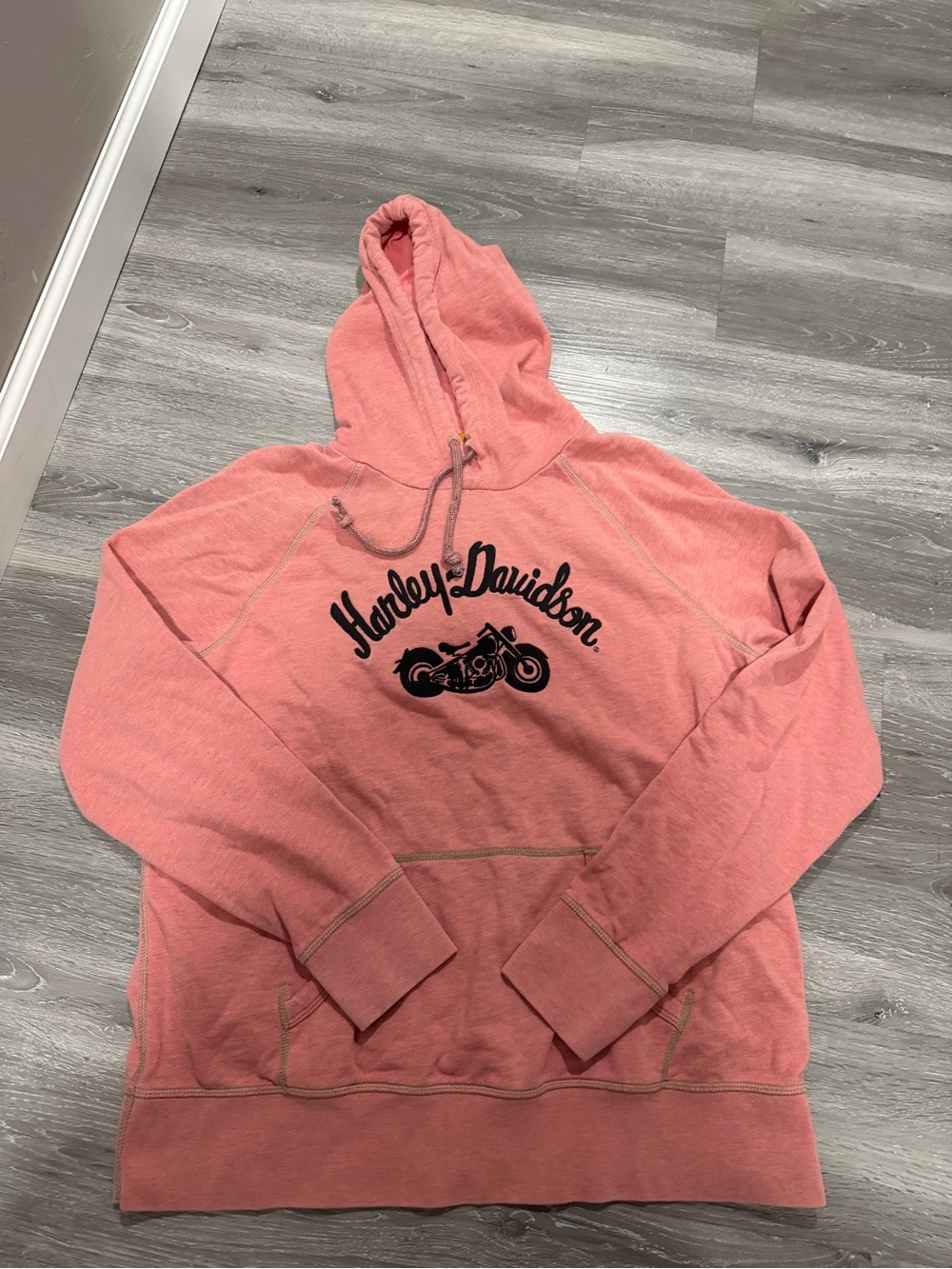 Harley-Davidson Pink Coral Hoodie with Branded Neck Label